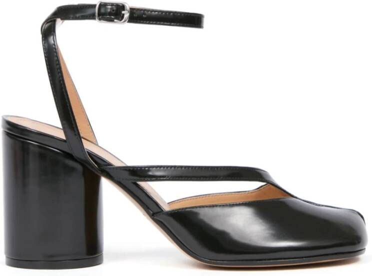 Maison Margiela Zwarte gesp sandalen met sculpted hak Black Dames