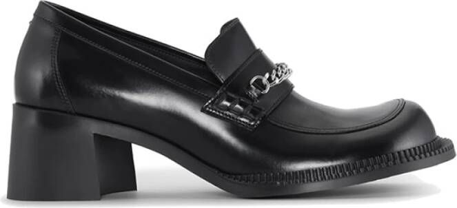 Maison Margiela Zwarte Hak Loafer met Ketting Black Dames