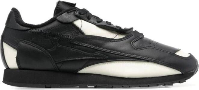 Maison Margiela Zwarte leren casual trainers Black Heren