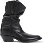 Maison Margiela Zwarte leren enkellaarzen Black Dames - Thumbnail 8