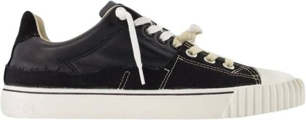 Maison Margiela Zwarte Leren Evolution Low-Top Sneakers Black Heren