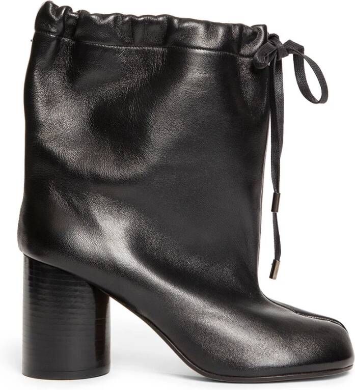 Maison Margiela Zwarte Leren Tabi Enkellaarzen Black Dames