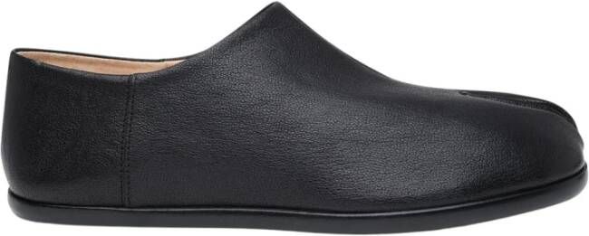 Maison Margiela Zwarte leren Tabi mocassin Black Heren