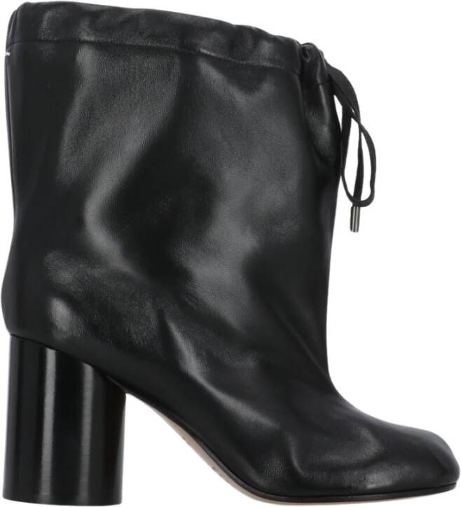 Maison Margiela Zwarte Leren Tabi Teen Laarzen Black Dames