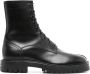 Maison Margiela Zwarte leren Tabi Teen Lace-Up laarzen Black Heren - Thumbnail 1