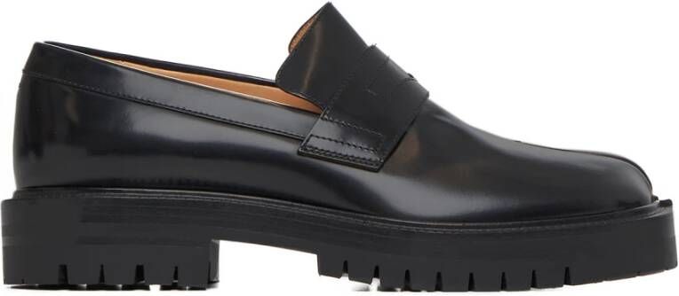 Maison Margiela Geborsteld leren loafers met gespleten teen Black Dames