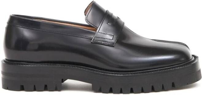 Maison Margiela Geborsteld leren loafers met gespleten teen Black Dames