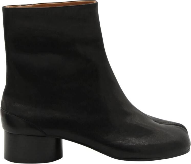 Maison Margiela Zwarte Leren Laarzen met Tabi Split-Teen Vorm Black Dames