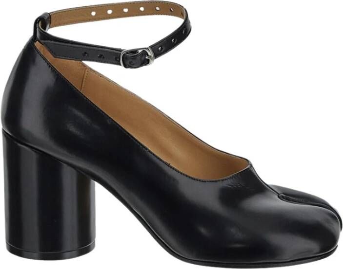 Maison Margiela Zwarte Tabi Leren Hakken Black Dames