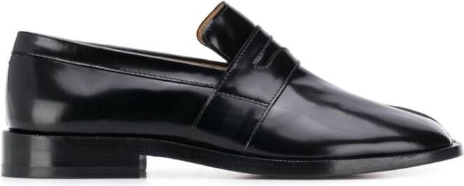 Maison Margiela Zwarte Tabi Mocassins Leren Schoenen Black Dames