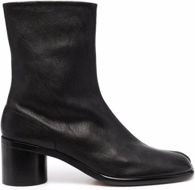 Maison Margiela Zwarte Tabi-Teen Enkellaarzen Black Heren