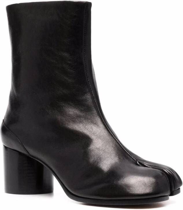 Maison Margiela Zwarte Tabi Teen Haaksluiting Hak Black Dames