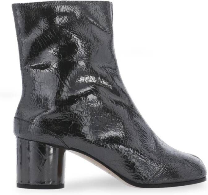 Maison Margiela Zwarte Tabi Teen Leren Laarzen Black Dames