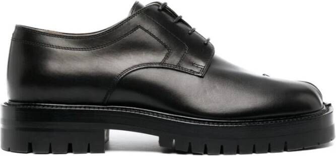 Maison Margiela Zwarte Tabi Teen Veterschoenen Black Dames