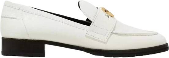 Maison Skorpios Witte Brooklyn loafers met metalen detail White Dames