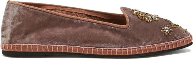 Maliparmi Precious Velvet Ballerina Schoenen Brown Dames