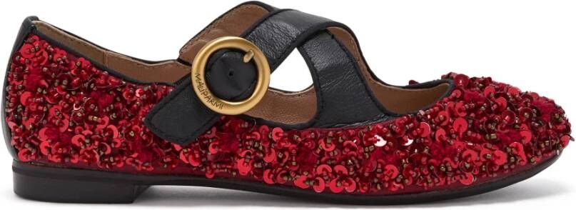 Maliparmi Tweed Paillettes Ballerina Red Dames