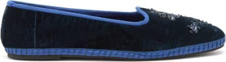 Maliparmi Velvet Ballerina Schoenen Blue Dames