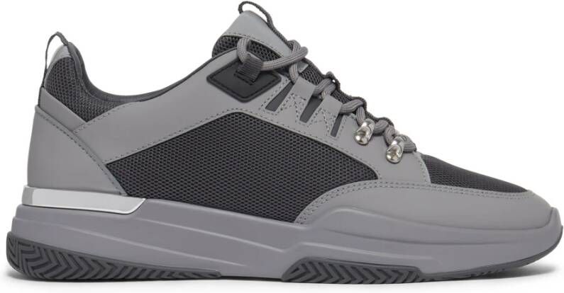 Mallet Footwear Grijze Mesh Leren Sneakers Gray Heren