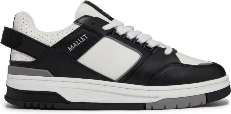 Mallet London 90's Skaterstijl Zwart Wit Sneakers Black Dames