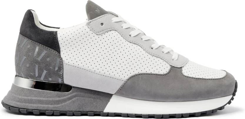 Mallet London Grijs Zilver Perf Trainers Moderne Stijl Gray Heren