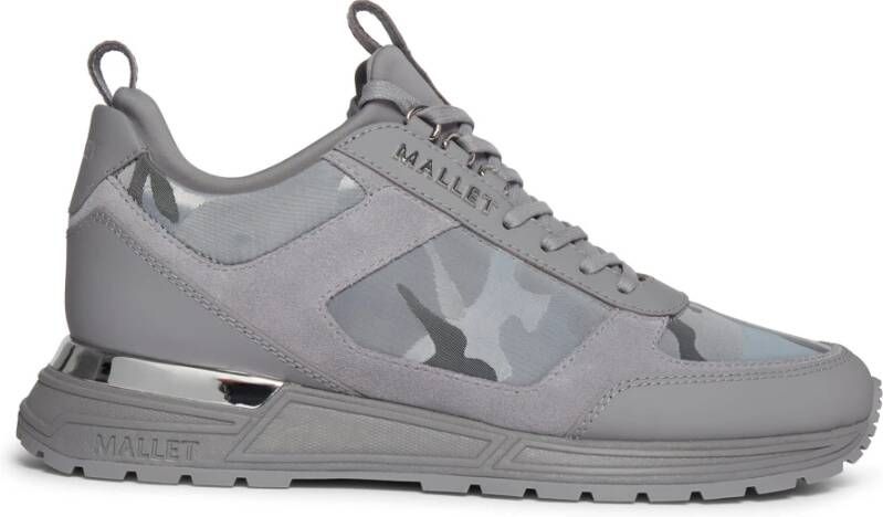 Mallet London Grijze Camo Lichtgewicht Triple Sneaker Gray Heren