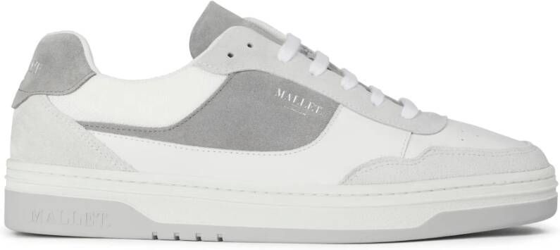 Mallet London Grijze Cupsole Sneaker met Witte Accenten Gray Heren