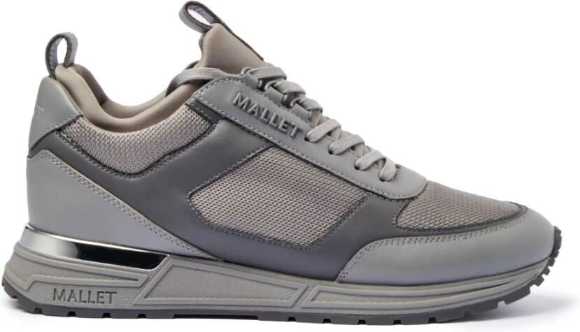 Mallet London Grijze Mesh Sneakers met Premium Materialen Gray Heren