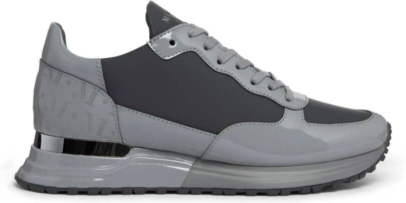 Mallet London Grijze Patentleren Sneakers Gray Heren