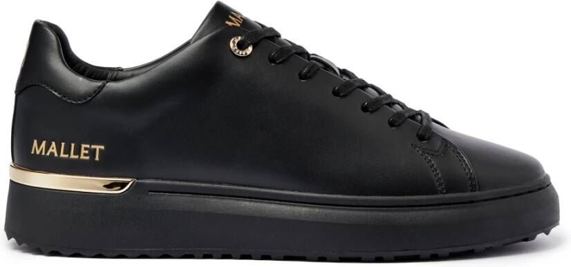 Mallet London Luxe Zwart Goud Leren Sneakers Black Heren