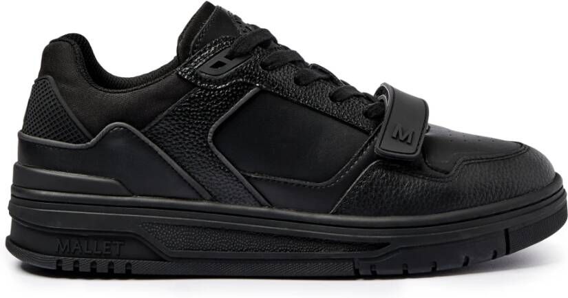 Mallet London Luxe Zwarte Leren Strap Sneakers Black Heren