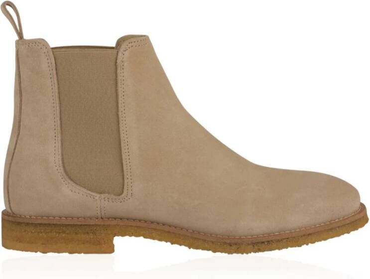 Mallet London Pebble Chelsea Boots met Rubberen Zool Beige Heren