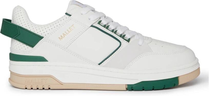 Mallet London Retro Groene Leren Sneakers White Heren