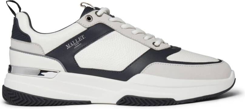 Mallet London Wit Marine Leren Sneakers Aw24 Blue Heren