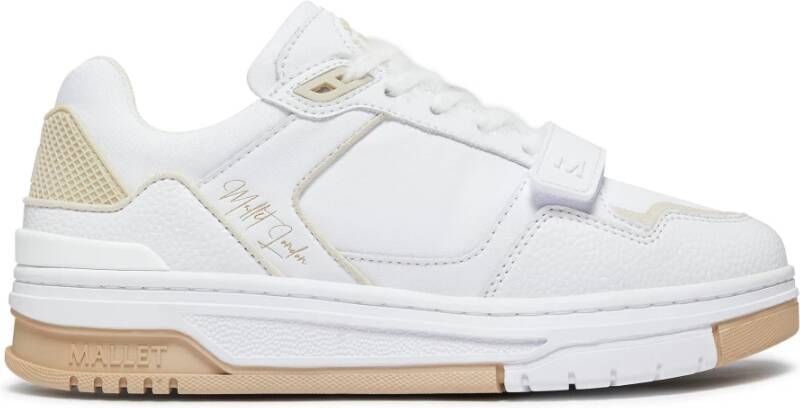 Mallet London Witte Beige Dames Strap Sneakers White Heren