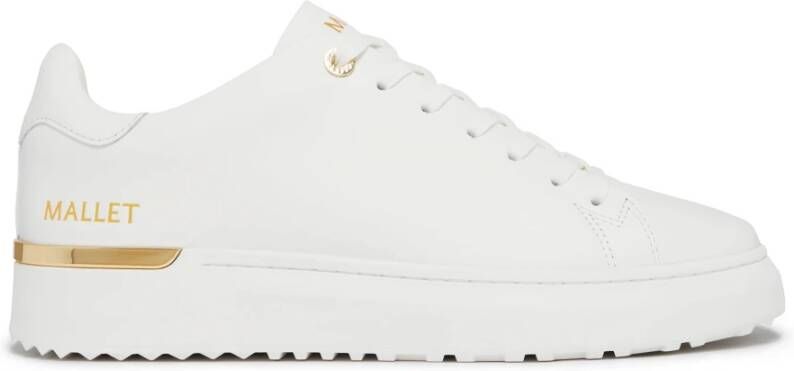 Mallet London Witte Gouden Sneakers met Gouden Accenten White Heren