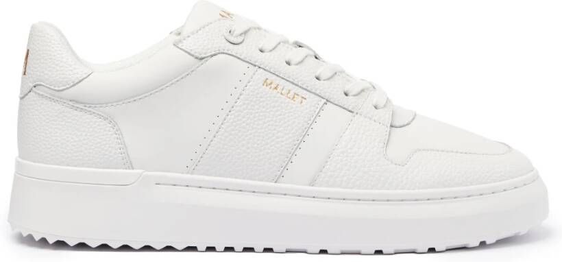 Mallet London Witte Leren Minimalistische Sneakers White Heren