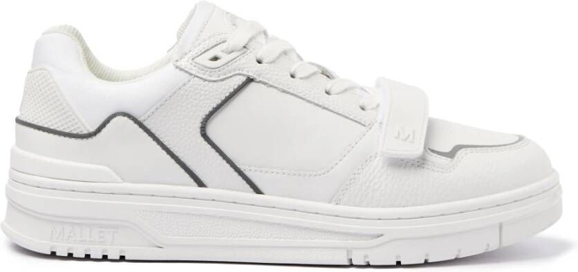 Mallet London Witte Leren Strap Sneakers White Heren