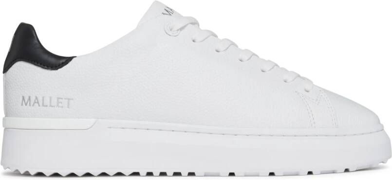 Mallet London Witte Zwarte Tab Leren Sneakers White Heren