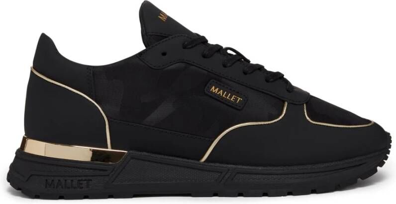 Mallet London Zwart Goud Camo Lichtgewicht Sneaker Black Heren