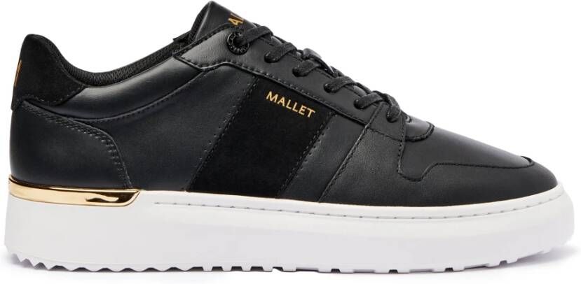 Mallet London Zwart Goud Leren Sneakers Black Heren