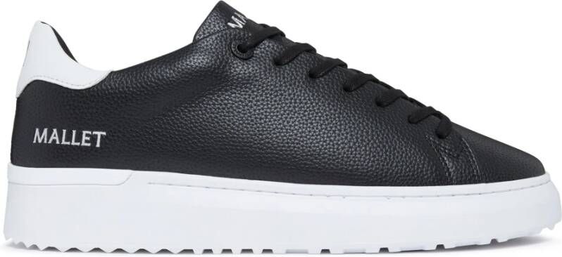 Mallet London Zwart Wit Tab Leren Sneakers Black Heren