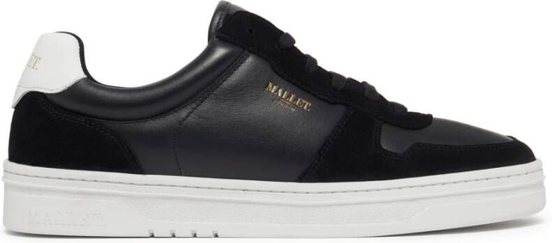 Mallet London Zwart Witte Court Sneakers Black Heren