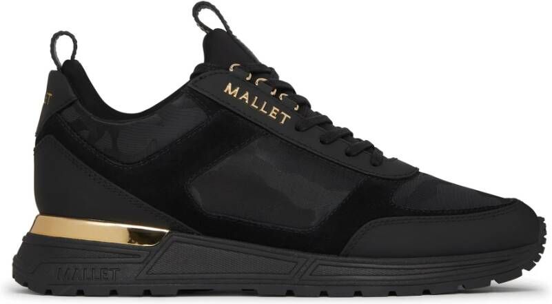 Mallet London Zwarte Gouden Camo Sneaker Update Black Heren