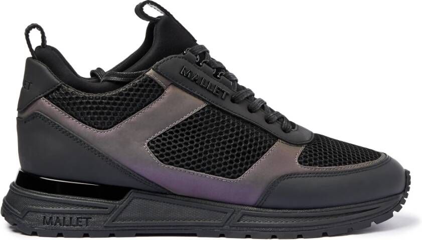 Mallet London Zwarte Iridescent Mesh Sneakers Black Heren