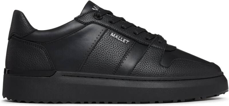 Mallet London Zwarte leren moderne trainer Black Heren