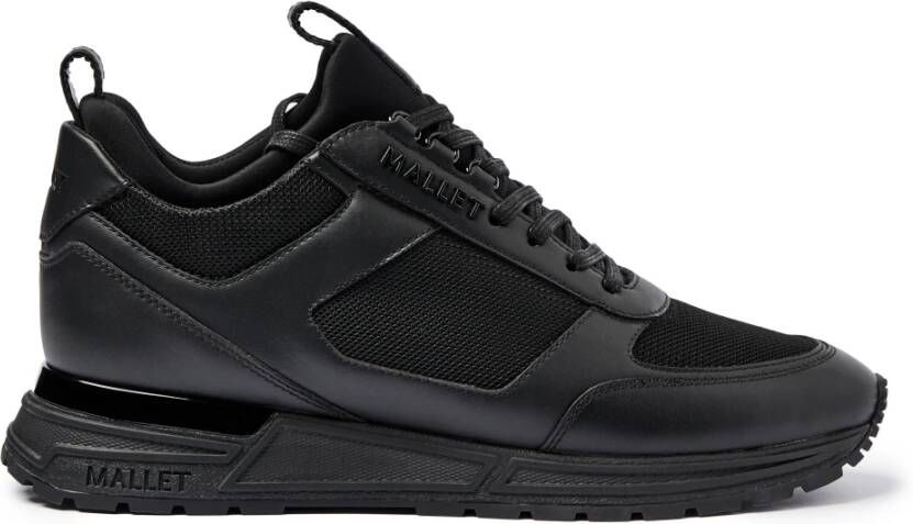 Mallet London Zwarte Mesh Luxe Sneakers Black Heren