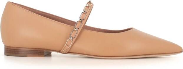 Malone Souliers Beige Leren Ballerina Platte Schoenen Beige Dames