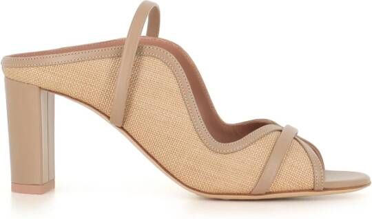 Malone Souliers Beige Raffia Elastische Leren Sandaal Beige Dames