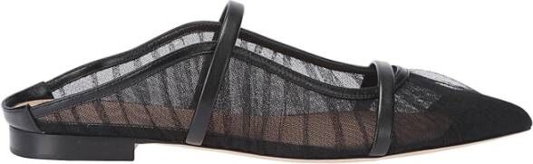 Malone Souliers Slippers & Mules Flat Mules In Black Mesh in zwart